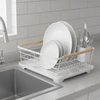 Double-layer Kitchen Dish Drying Rack Space-saving Ventilated Sink Dish Storage Basket Removable Metal Plate Rack Home