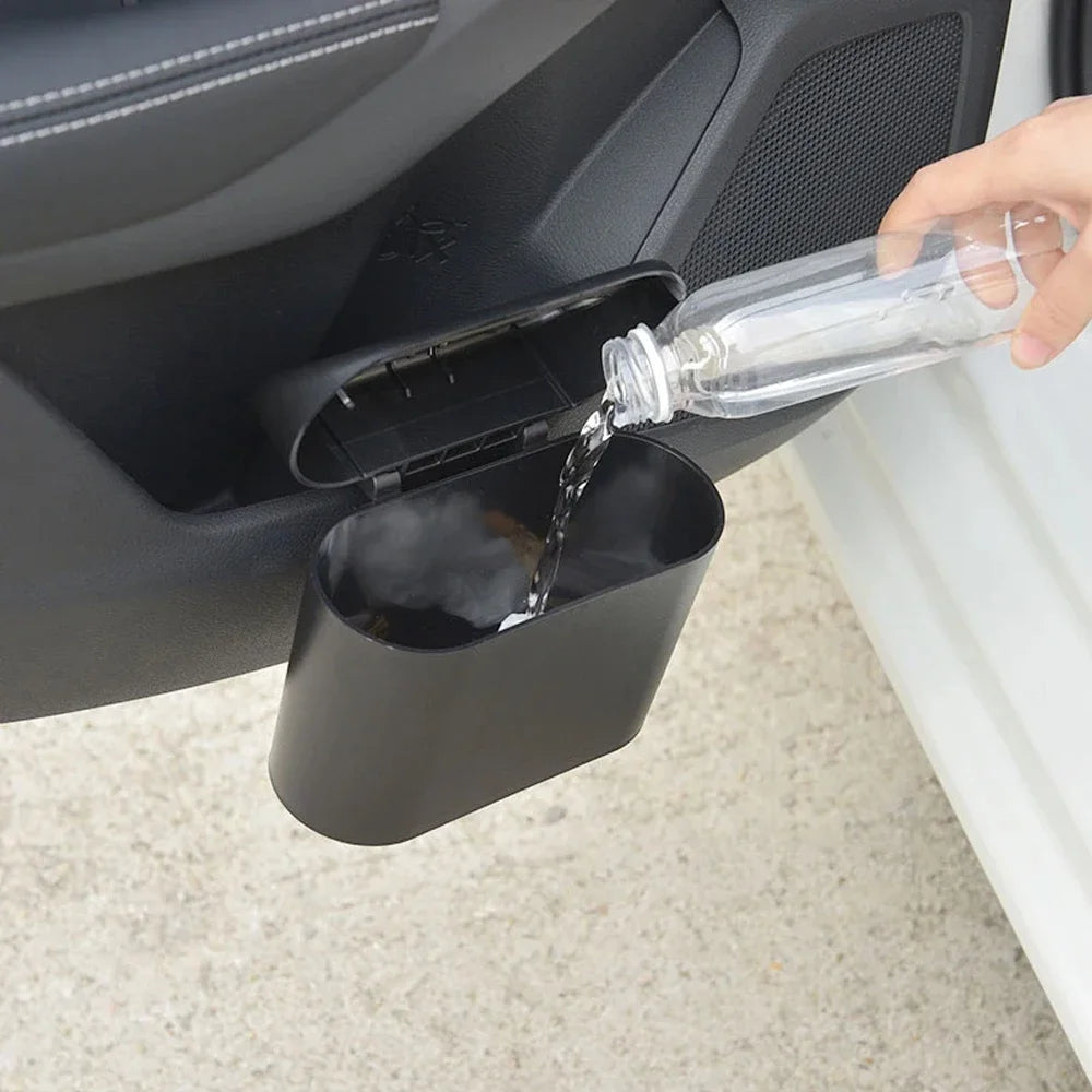 1L Car Interior Storage Case Trash Garbage Box Door Bin Push Can Mini Tray Dustbin Seat Clip Stand Holder Automotive Accessories
