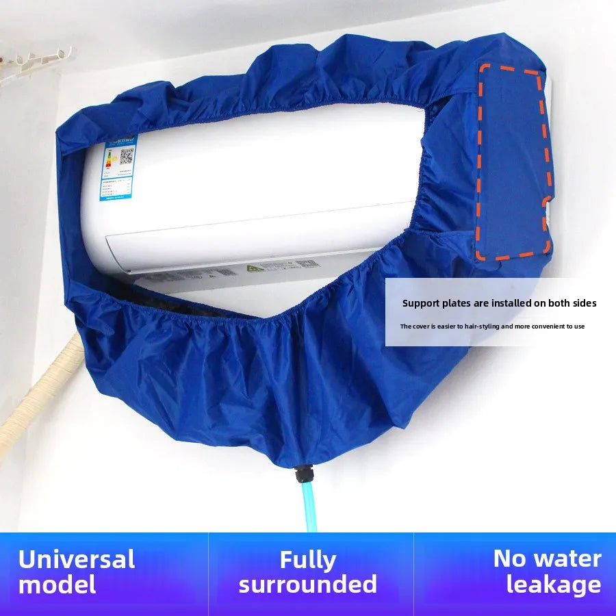 95/120cm Summer Thickened Hanging Air Conditioning Cleaning Cover Kit 9000-18000BTU with Drainage Pipe Spray Brush Summer Set