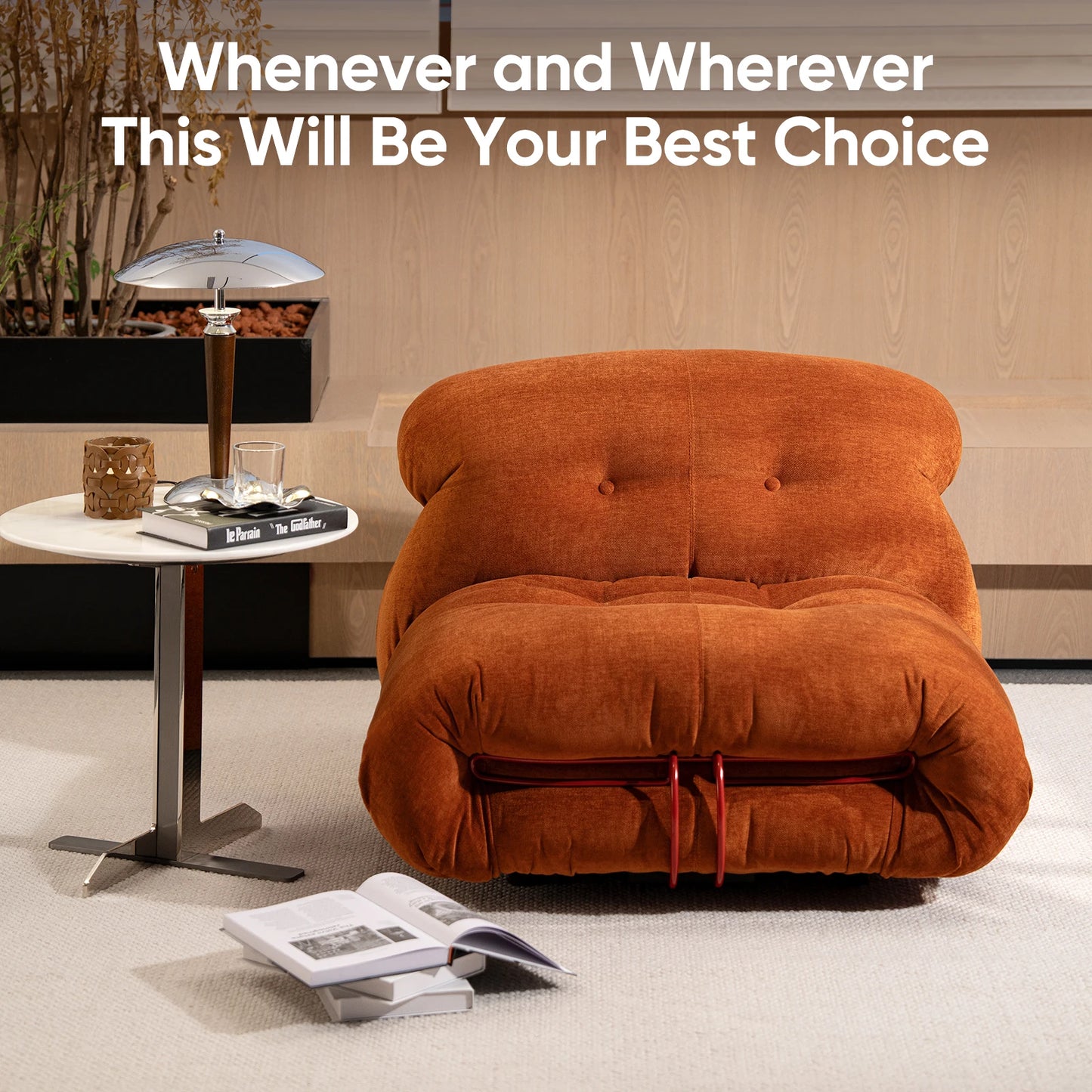 Modern Lazy Floor Couch - Mid Century Fireside Chair Sofa for Living Room & Cafe | AlluCanFind