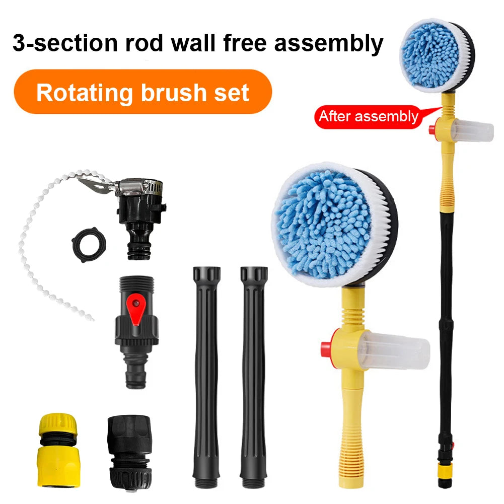 Car Cleaning Brush Long Handle Wash Foam Brush Adjustable Automatic Ro