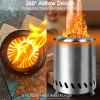 Mini Smokeless Stove Stainless Steel Burner Heater Tabletop Fire Pit Wood Burning Or Pellet Fueled Stove for Outdoor Camping BBQ
