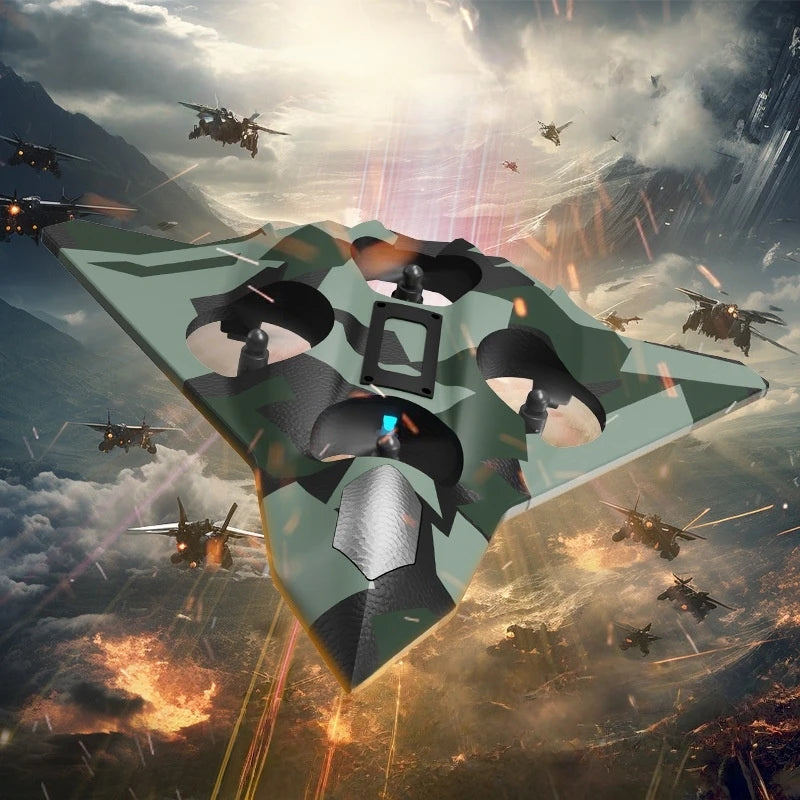 2.4G Remote Control Four-axis Stunt Drone Rolling Hover Fighter Luminous Electric Foam Glider Children's Toy Christmas Gift