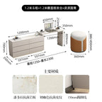 Minimalist bedroom dresser, storage cabinet, retractable bedside chest of drawers, dressing table, folding mirror