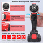 3-in-1 Multipurpose Electric Drill Cordless Impact Drill Speed Adjustable Electric Screwdriver Applicable to 21V Lithium Battery