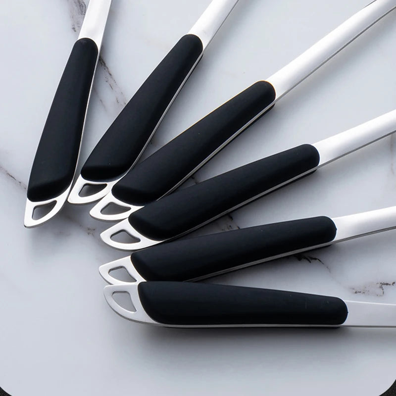 6Pcs Stainless Steel Kitchen Utensil Set with Ergonomic Handles, Heat-Resistant Spatula Turner Ladle Slotted Spoon for Cooking