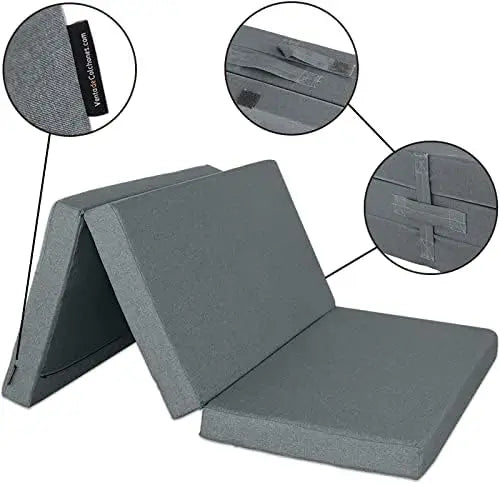Colchón Plegable Viscoelástica Cierre y Asa 120 x 190 x 10 cm con Espuma D25 extrafirme en Loneta Pre