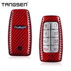 Carbon Fiber Car Key Case Cover Compatible For Genesis G70 G80 G90 GV70 GV80 GV90 Smart Remote Shell Auto