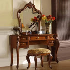 Salon Aesthetic Vanity Table Wood Large Brown Luxury Organizer Dresser Bedroom Drawer Beauty Makeup Penteadeira Trendy Furniture