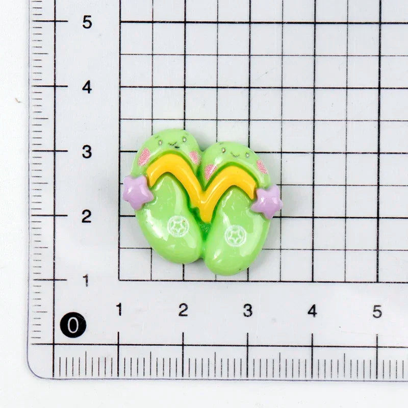 10/100pcs Cartoon Beach Umbrella Slippers Series Decorated Flatback Resin DIY Cabochon Crafts Supplies Hair Clips Decor Material