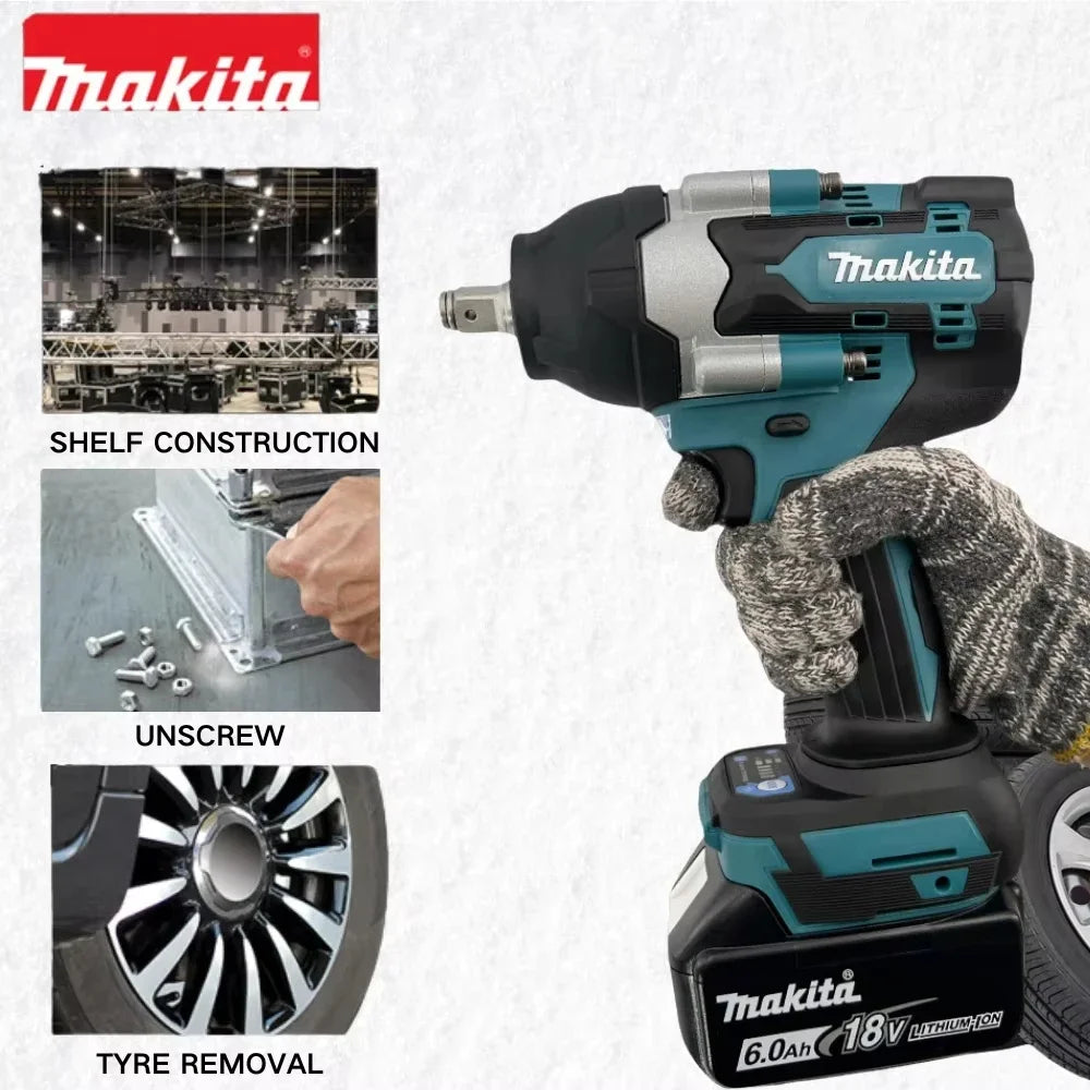Makita Brushless DTW700 Electric Impact Wrench Cordless Electric Wrench 1/2 inch for Makita 18V Battery Screwdriver Power Tools