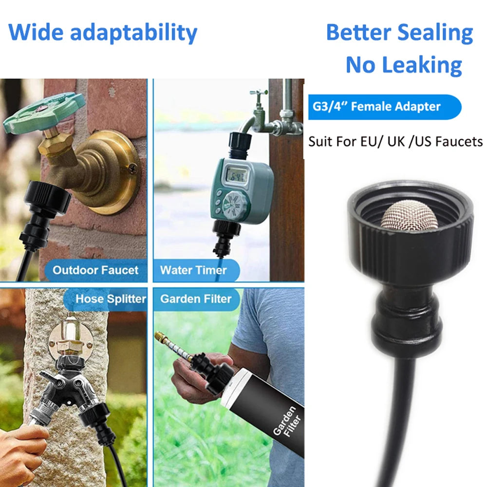 5-20M Universal Atomization Sprinkler Automatic Watering Kits 5M/10M with 20cm Rotating Copper Nozzle Balcony Rainforest Spray