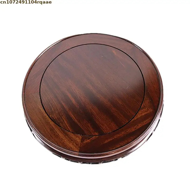 High Quality Miniature Wooden Round Base Figurines Vase Flower Pot Sorting Table Display Stand Tea Sets Pedestal Plant Shelves