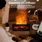 Aroma Air Humidifier Essential Oil Diffuser Fireplace Flame Humidifier
