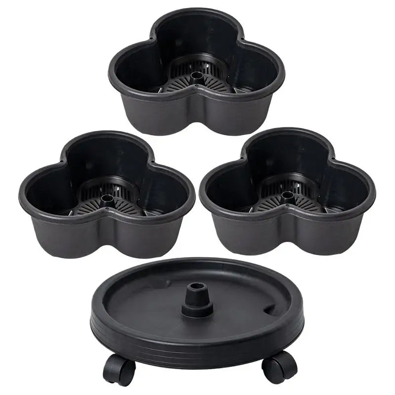 3 Tiers Vertical Tower Stackable Pot Strawberry Planter Tower for Home Garden Herb Flower Vegetable Cultivation Flower Pot 4pcs