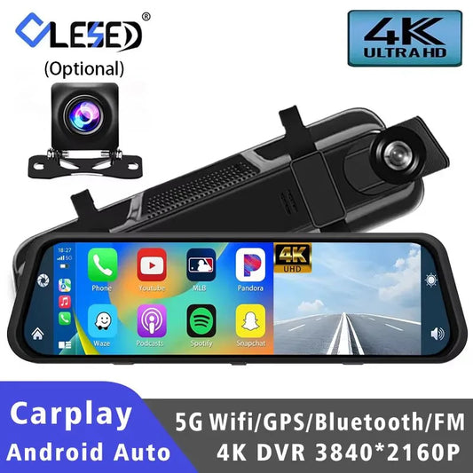 10"  Dash Cam 4K 3840*2160P Car Dvr Carplay Android Auto GPS 5G WIFI A