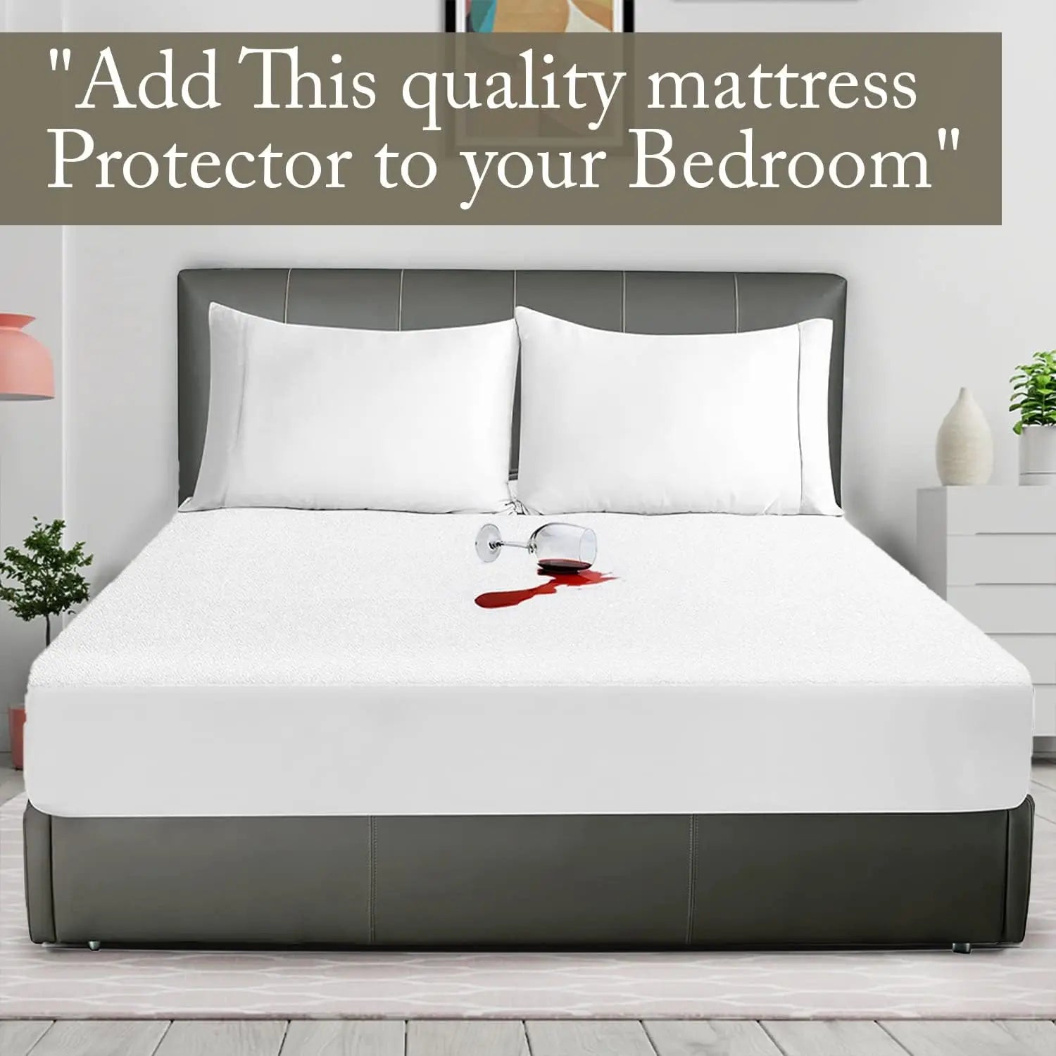 Luxury Split Head Waterproof Mattress Protector Queen-32 Top Split Size 18 Inch Deep Pocket Upper Flex Soft Padded Topper