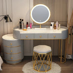 Pink White Vanity Table Women Luxury Nail European Big Stool Study Dressing Table Organizer Mesa De Maquillaje Home Furniture