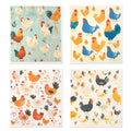 8 Pieces Chicken pattern Kitchen Wipes Washable Reusable Sponge Cleaning Cloths Absorbent Dish Cloths For Kitchen Bar Counters