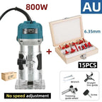 Electric Trimmer Router Woodworking Milling Engraving Slotting Trimming Machine Wood Trimmer Router Tool with 15 PCS Router Bits