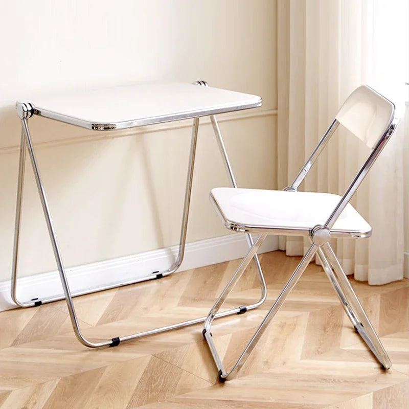 Simple Folding Dining Table Nordic ins Transparent Table Coffee Table Side Acrylic Portable Office Study Home Use