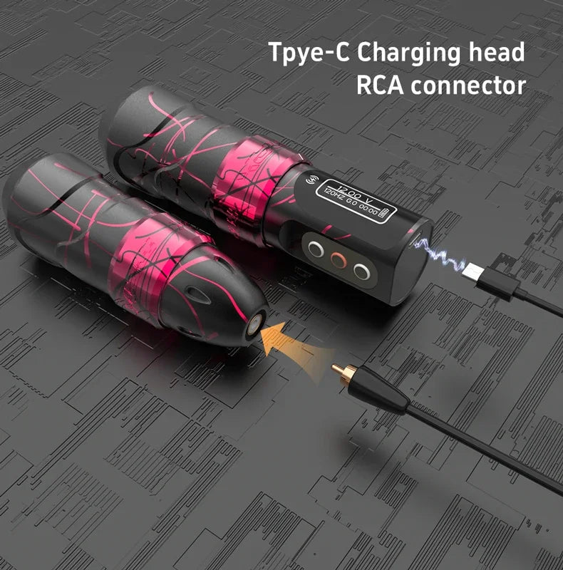 Wireless Tattoo Pen Machine with 2400mAh Battery for Artists
