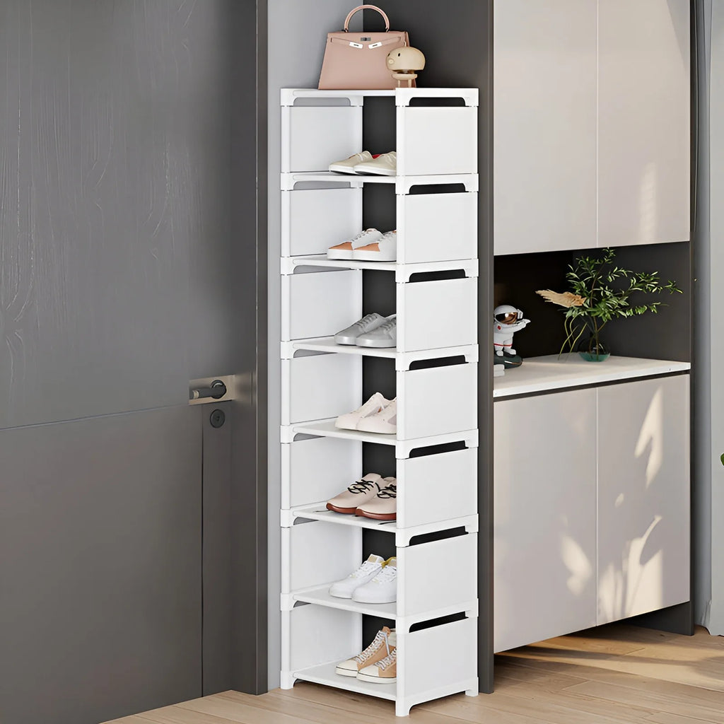 Simple Shoe Rack with High Capacity & Easy Assembly 6-10 Tiers Shoe Storage Organizer for Entryway, Hallway, Living Room & Dorm