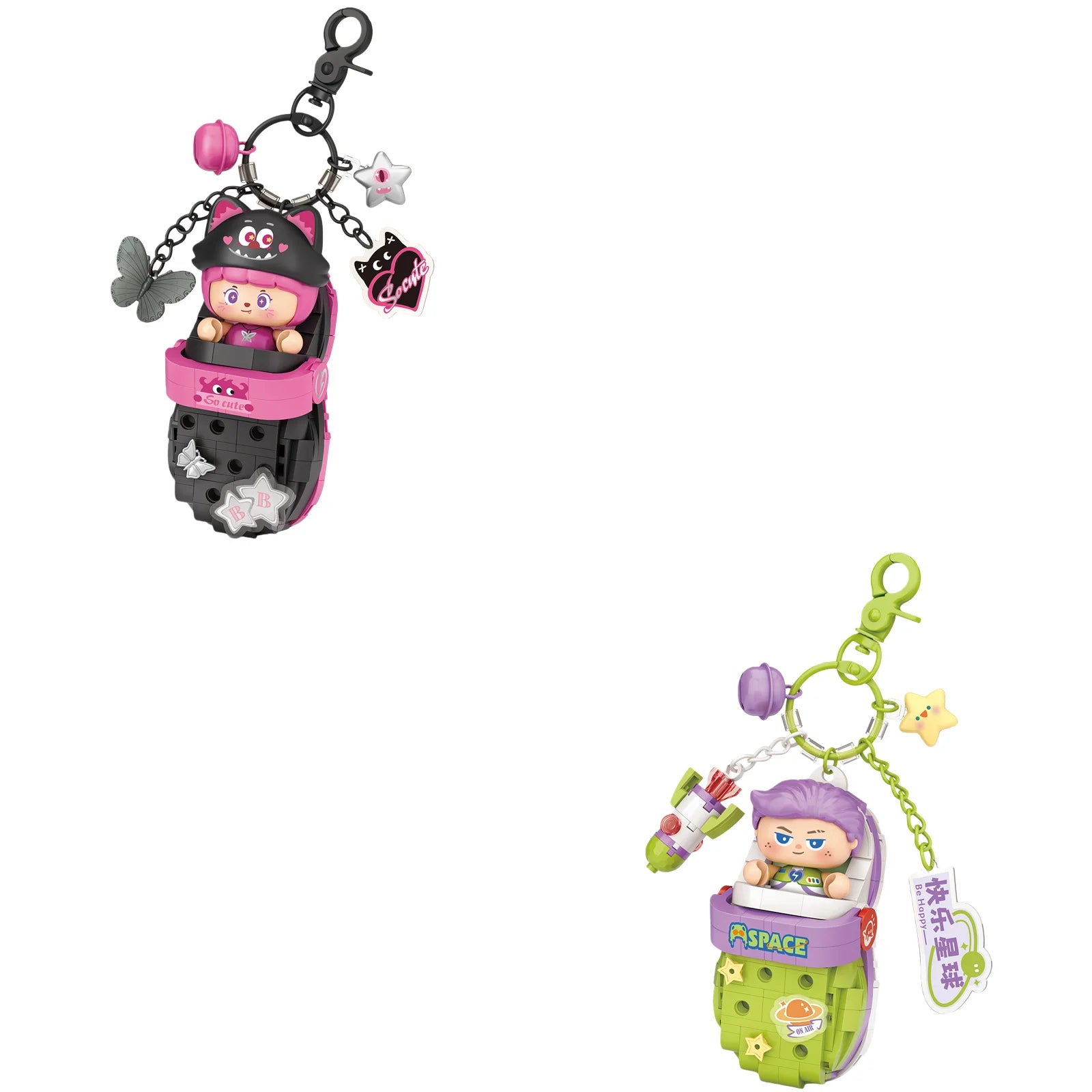 LOZ Panda Big Head Shoes Keychain Model Assembly Toy Home Creative Ornament Building Blocks Set Boys and Girls Birthday Gift