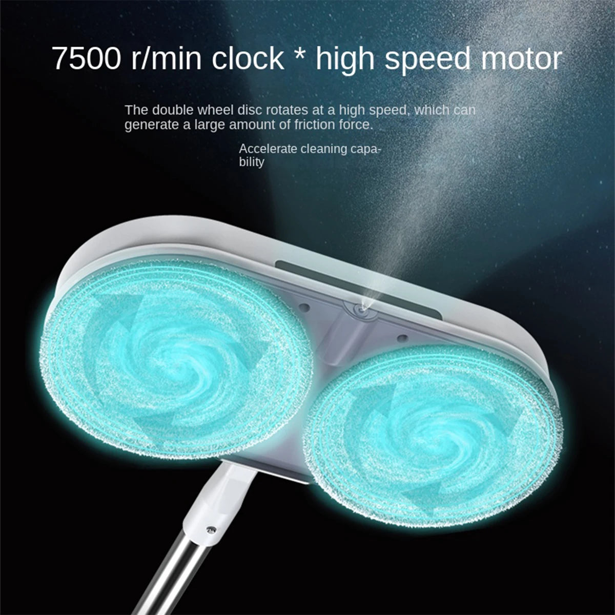 1 Wireless Rechargeable Water Spray Electric Mop, Easy To Operate, Suitable For Home Dormitory Office And Other Use