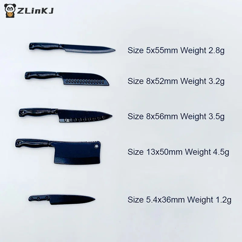 ▶1 Set Doll House Mini Kitchen Knife Cooking Utensils Model for Dollhouse Kitchen Furniture Decoration Accessories Toy
