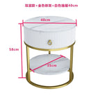 Modern Minimalist Round Slate Drawer Table: High-End Appeal, Perfect as Side Table or Bedside Cabinet