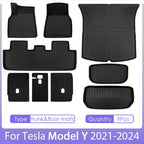 TPE for Tesla Model Y Floor Mats 2024 2023 2022 2021 All Weather Full Set Cargo Liners 3D TPE Odorless Floor Mat Trunk Frunk Mat