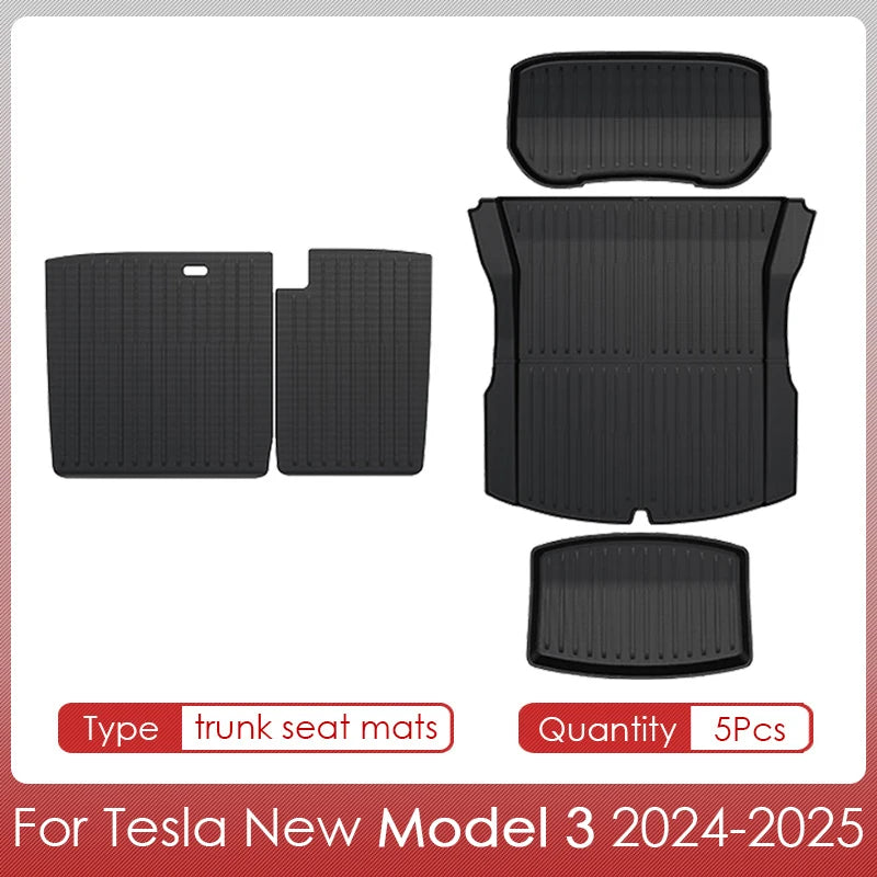 Floor Mats Cargo Liner For Tesla Model 3 2025 Highland Waterproof Anti-slip Trunk Mat TPE Pads Model 3 2024 Highland Accessories