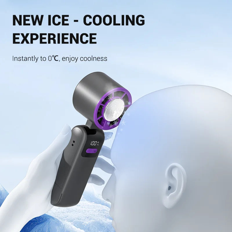 Portable Handheld Turbo Fan 1 199 Speed Rechargeable Personal Fan Ice