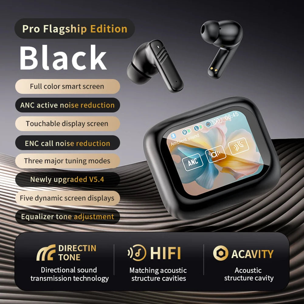 In-Ear Earbuds Wireless Earphones Bluetooth 5.4 Headphones ANC Noise Cancellation TouchScreen Bluetooth Earbuds With MIC