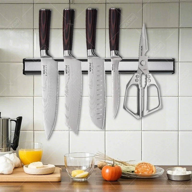 Kitchen Knife Holder Multipurpose Powerful Knife Rack Storage Wall Mounted Magnetic Knife Strip Kitchen Utensils Accessories