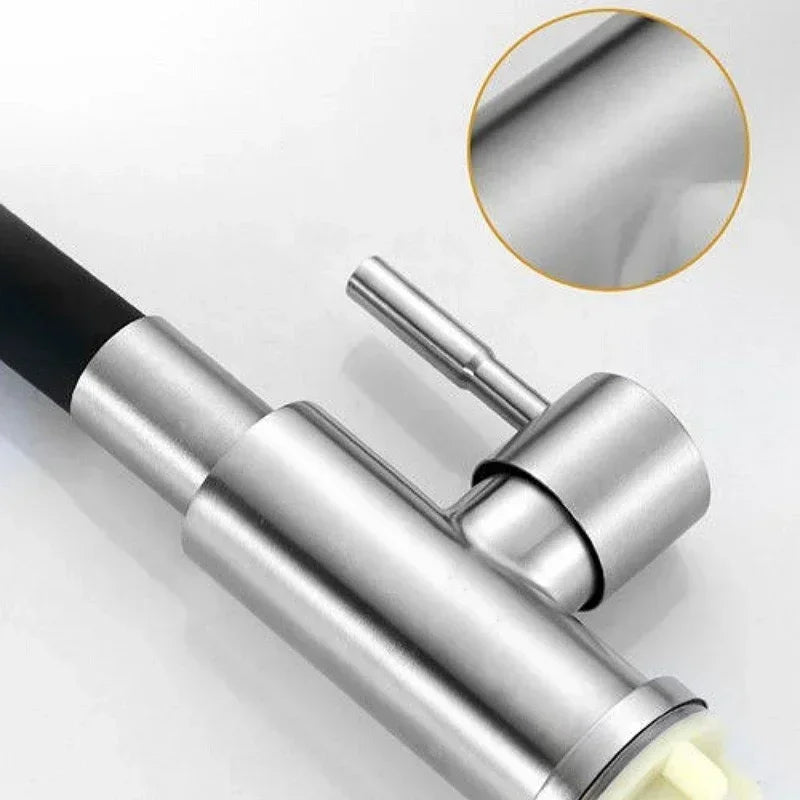 Kitchen Sink Faucet Stainless Steel Single Cooling Faucet Modern Universal Swivel Wash Basin Balcony Splash Proof Faucet