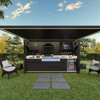 Custom Stainless Steel Outdoor Kitchen Cabinet for Gas BBQ Grill Outdoor Furniture with Shed for Pool House