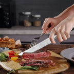 6-piece kitchen knife set, stainless steel steak knife with knife holder, ergonomic handle fruit knife, kitchen cooking knife