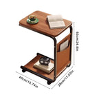 C Shaped End Table Small Side Table For Living Room Double Layer Movable Side Table For Sofas Living Rooms Bedside Areas