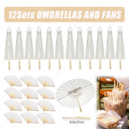 6-120Pcs 33inch Paper Umbrellas for Wedding Guest White Paper Parasol Umbrellas for Guests Wedding Photography Props with Fans