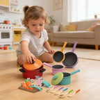 Educational Kitchen Play Items For Children Including Pans And Safe ABS Cooking Tools For Fun tasks A2UB
