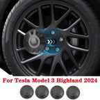 4PCS Wheel Hub Caps Center Cover for Tesla 2024 Model 3 Highland Wheel Cap Kit Center Cap Lug Nut Covers Modification Hubcaps