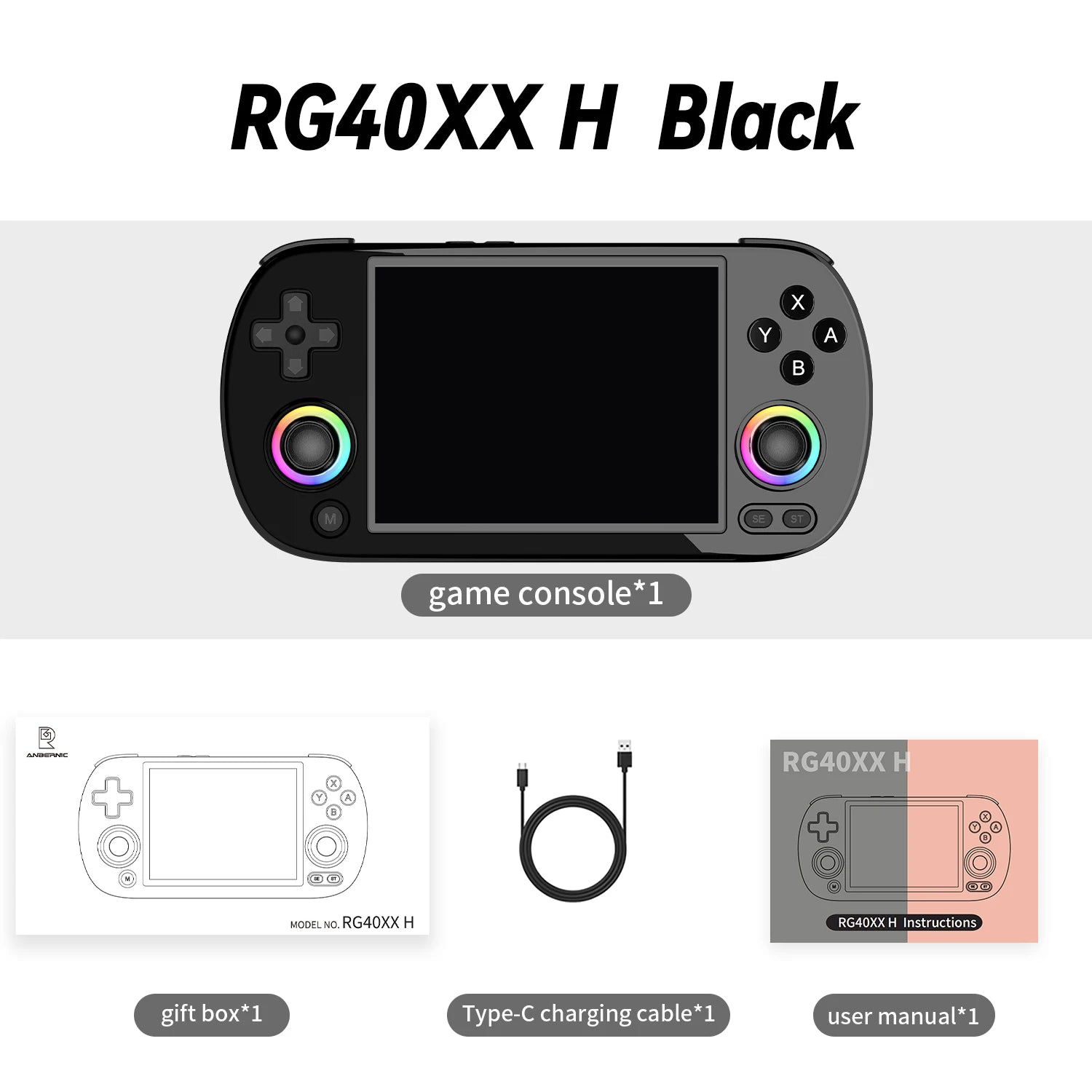 RG40XX H Handheld Game Console - 4.0" IPS Screen, Linux Retro Gaming 5K+ Games, RGB Light | AlluCanFind