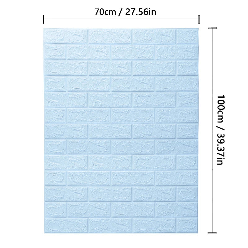 70cmx1/2/3/5/10m Brick Pattern Wall Sticker Decoration PVC 3d Wallpaper Waterproof Wall Sticker for Children's Room Home Bedroom