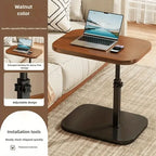 Luxury Adjustable Height Sofa Side Table Portable C-Shape Coffee Table with Cork Finish for RV Home Office Living Room Bedroom
