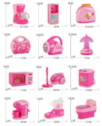 Kids Kitchen Play Simulation Home Appliances Toys Pretend Play Refrigerator Microwave Coffee Maker Kettle Hair Dryer for Childs