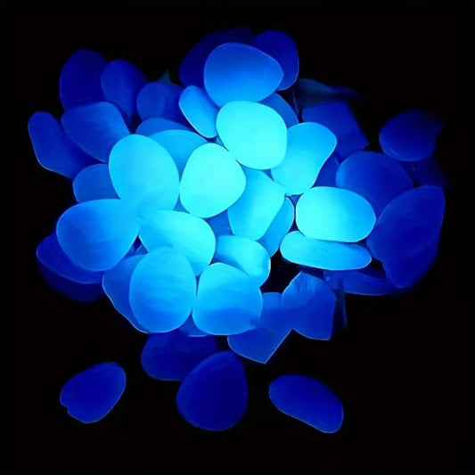 1200pcs Luminous Garden Stones, Vibrant Glowing Plastic Stakes for Pathway, Space & Garden Decor, Metal Art Display Accessories