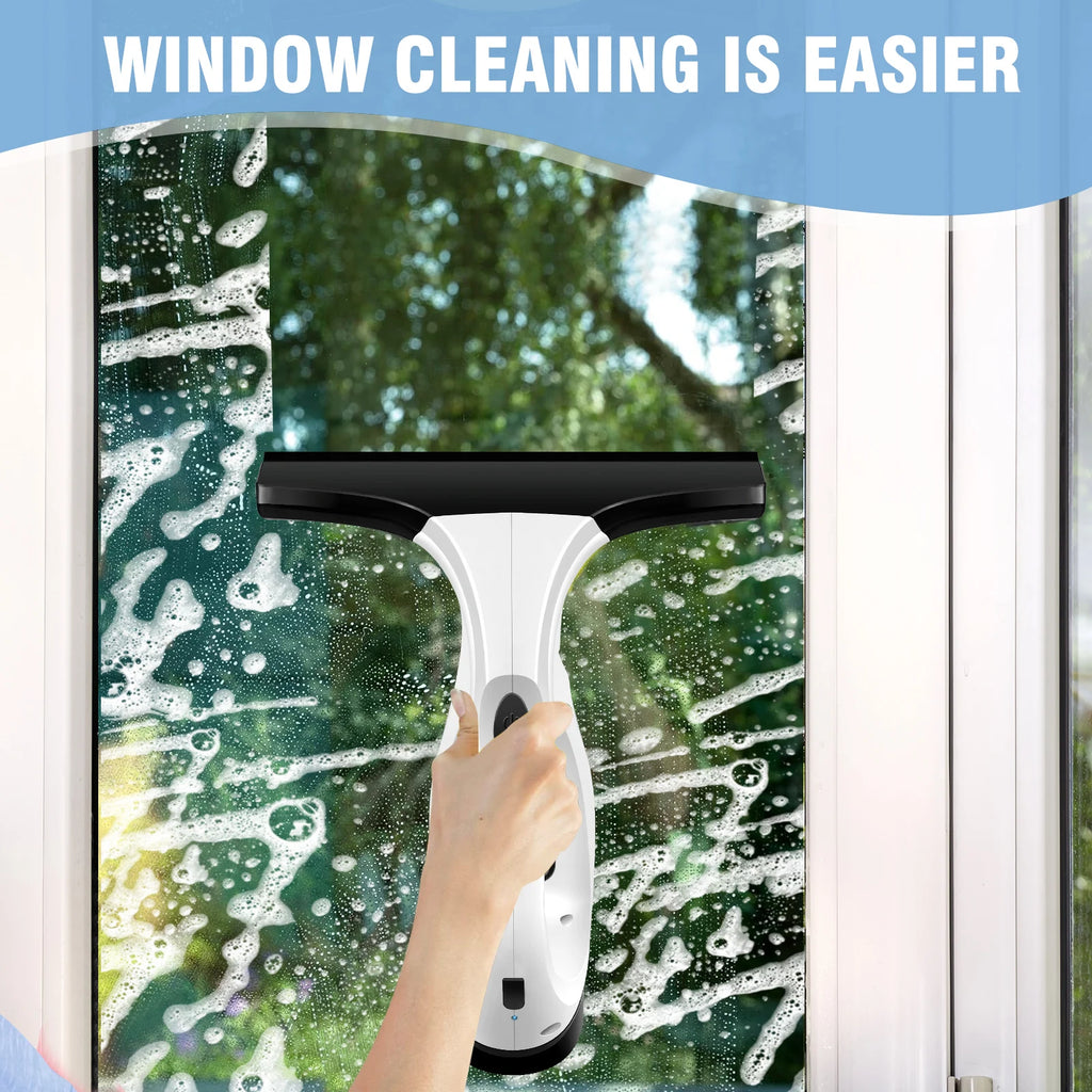Cordless Window Vac Cleaner Rechargeable - 28cm Squeegee Element & 150ml Water Tank, Window Washer with 200ml Spray Bottle