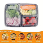 10 Sets Disposable Food Boxes with Lids Microwave Food Storage Boxes Kitchen Refrigerator Storage Containers Durable Stackable